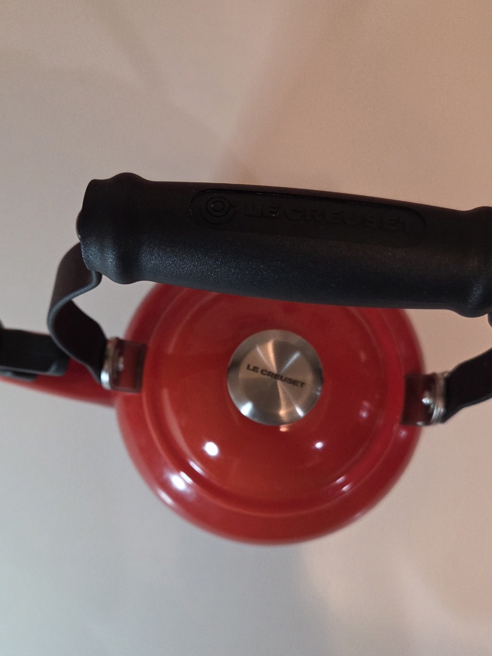 Le Creuset Red Enamel Teapot with Black Handle